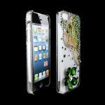 Wholesale iPhone 5S 5 3D Clear Crystal Diamond Case (Green Butterfly)